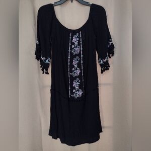 Love Fire Black Floral Midi Dress